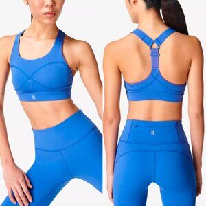 SWEATY BETTY Power underwired stretch-woven sports bra Medium Cobalt Blue